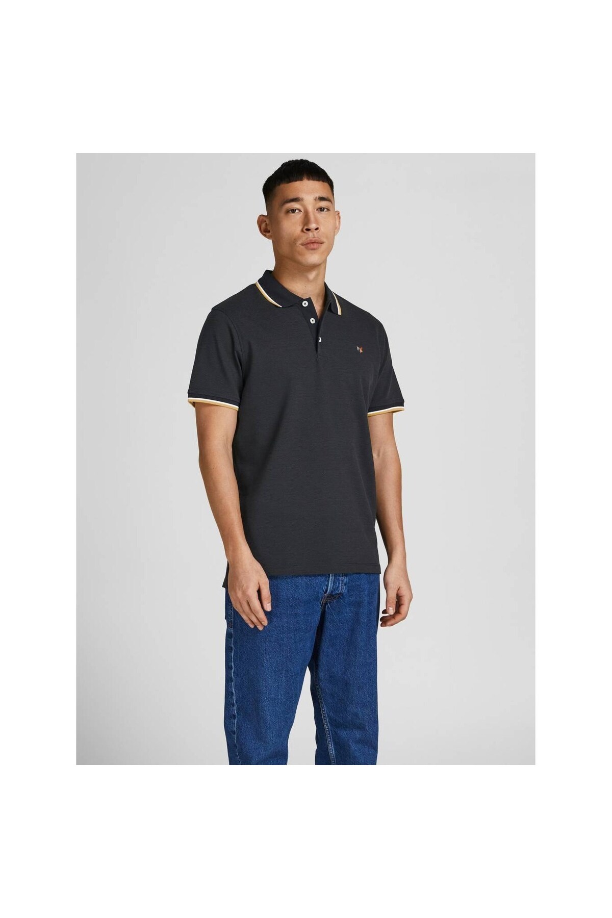 Jack & Jones Bluwin Erkek Siyah Polo Tişört 12169064