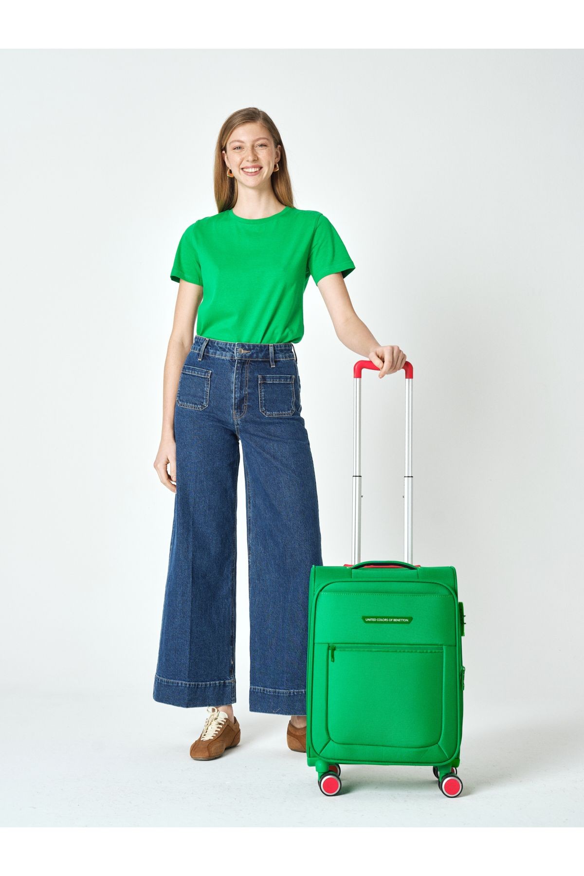 United Colors Of Benetton Yeşil Kumaş Kabin Boy Valiz V.14bnt2800-03-ysl
