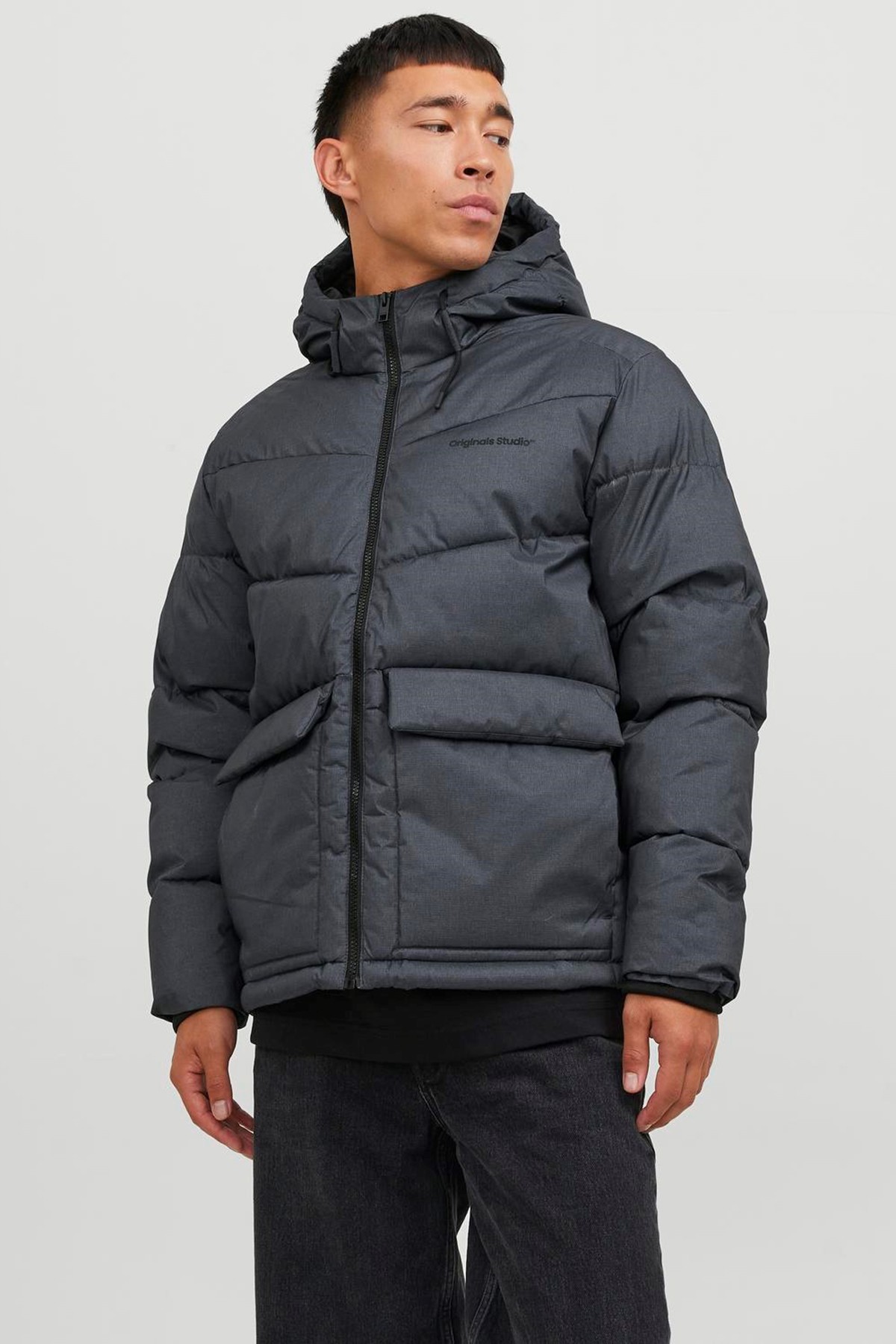 Jack & Jones JORVESTERBRO PUFFER JACKET Erkek Mont 12238849 - Dark Grey Melange