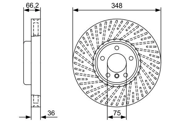 BOSCH 0986479W19 | Disk Ön Sol (Ad) 10-5-Seri (F07-F10-F11) 7-Seri (F01-F02-F03-F04) Kaplamalı | 1 Adet