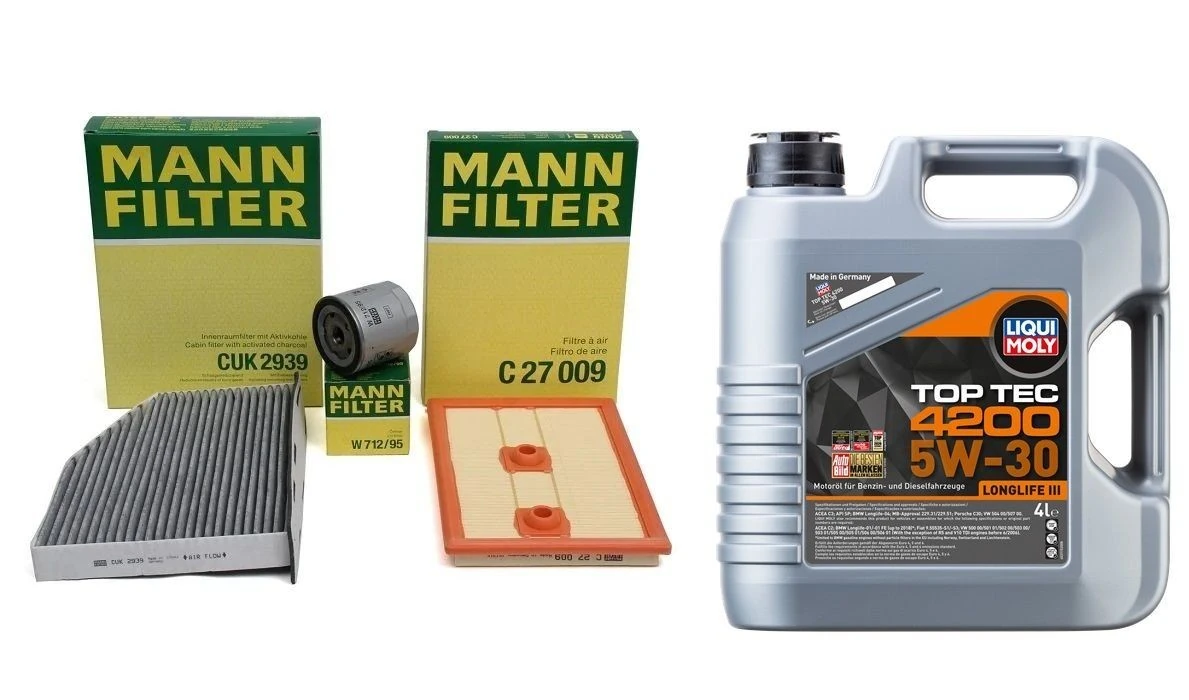 Volkswagen Jetta 1.2 TSI BlueMotion Periyodik Bakım Filtre Seti LİQUİ MOLY Top Tec 4200 5w30 Motor Yağı 4 Litre Motor Yağlı Mann Marka