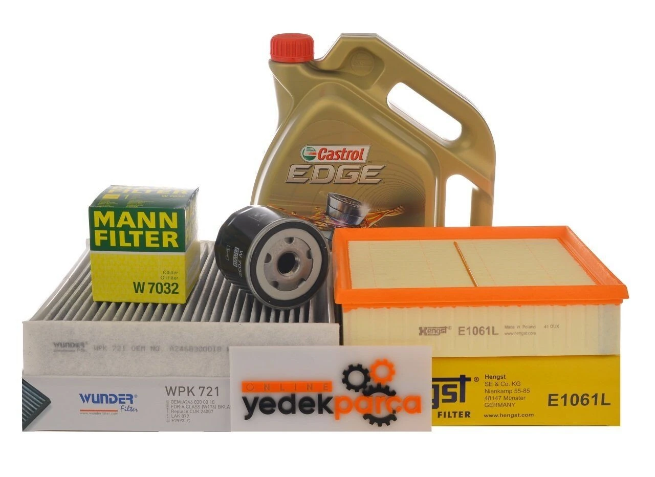Mercedes W176 Kasa A180 Cdi / d Periyodik Bakım Filtre Seti Castrol Yağ