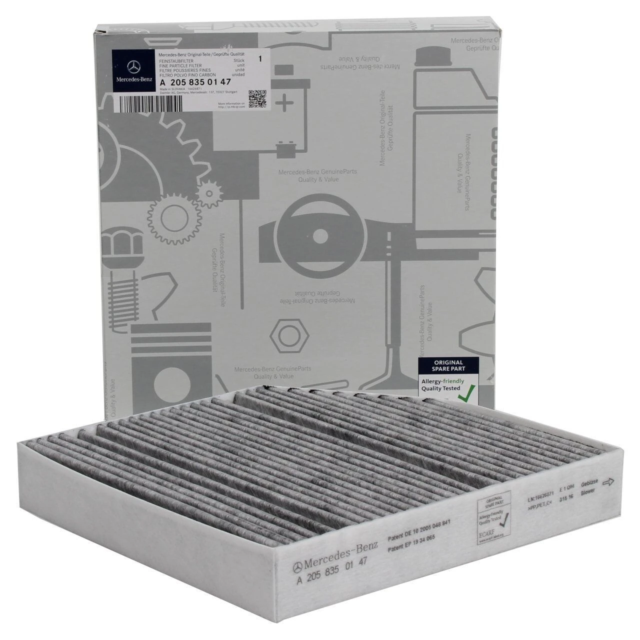 MERCEDES-BENZ A2058350147 | Yeni C Serisi W206 Kasa Karbonlu Polen Filtresi Orijinal