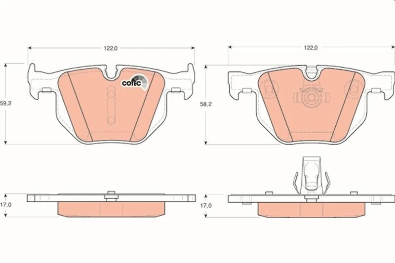 TRW GDB1727 | Fren Balata Arka BMW 5 E60 04 -