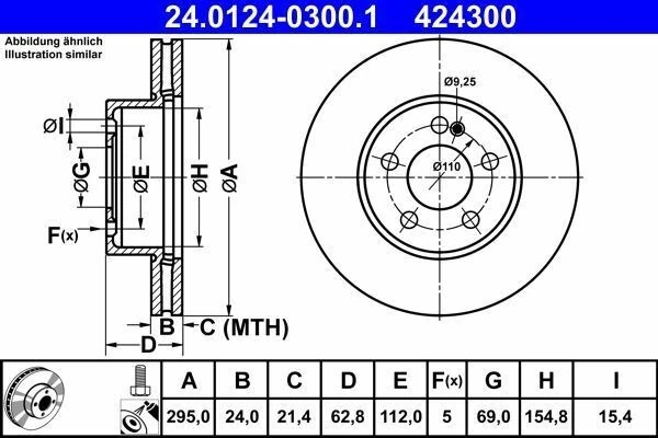 ATE 24.0124-0300.1 | Fren Diski 205 Ön