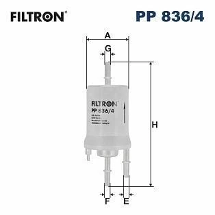 FILTRON PP836-4 | Benzin Filtresi 04-Golf.V.VI-Jtt-Pol-Fab-Oct-A3 1.4-1.6 16V 4.Bar