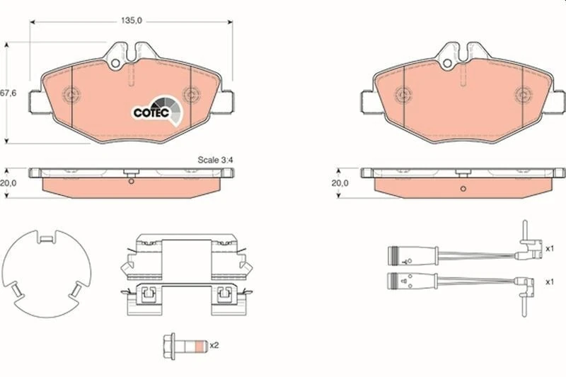 TRW GDB1542 | Fren Balata Ön 03-W211 E200-220-240 CDI