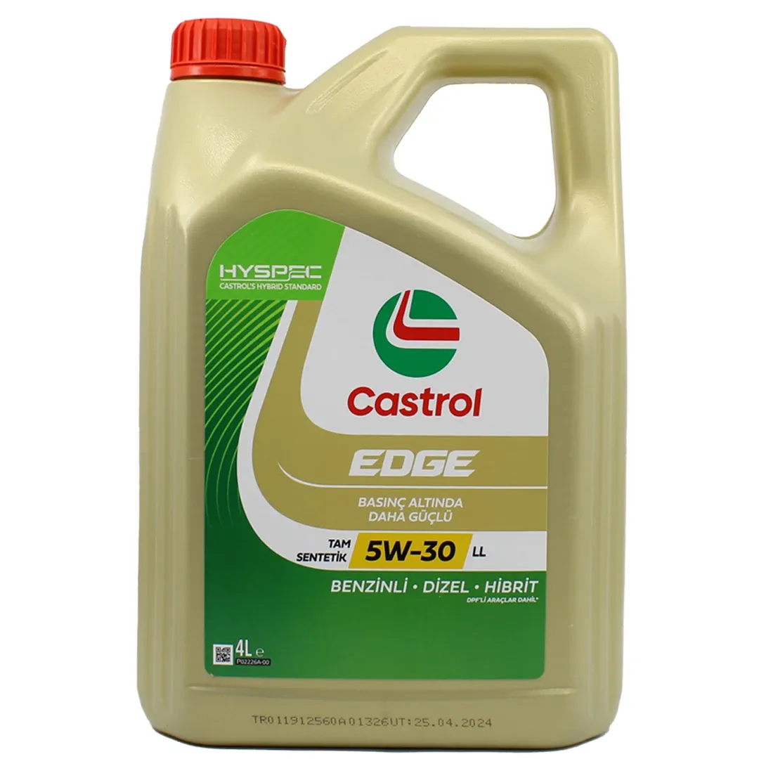 Castrol Edge 5W30 Ll 4 Lt Tam Sentetik Partiküllü Motor Yağı