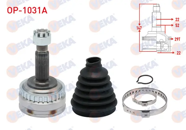 VEKA OP-1031A | Aks Kafası Sol-Sağ On Dıs Opel Vectra B 1.6İ ABS