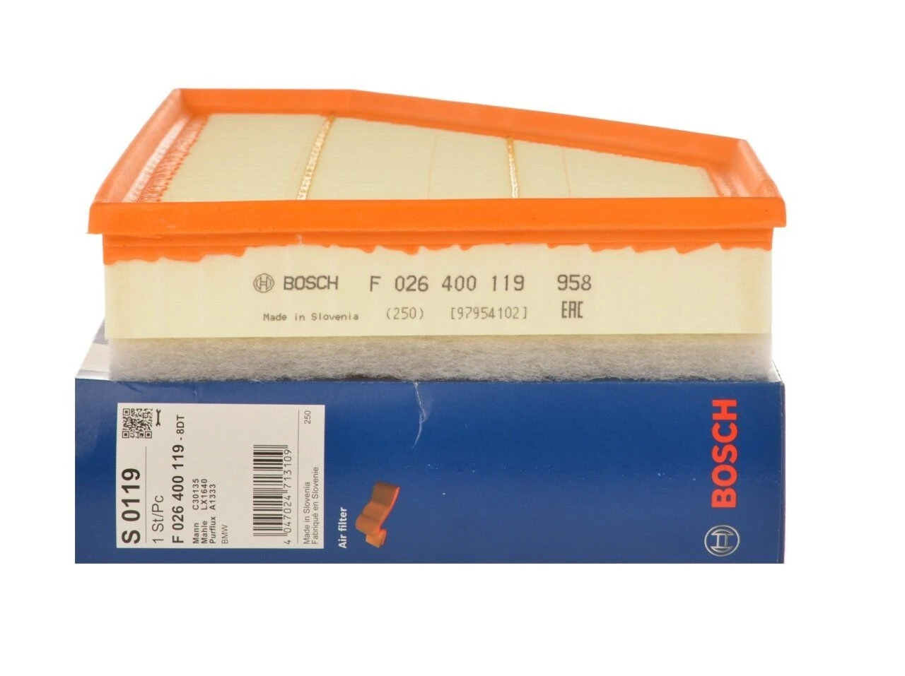 BOSCH F026400119 | Bmw E90 Kasa 318d 143 HP Motor Hava Filtresi