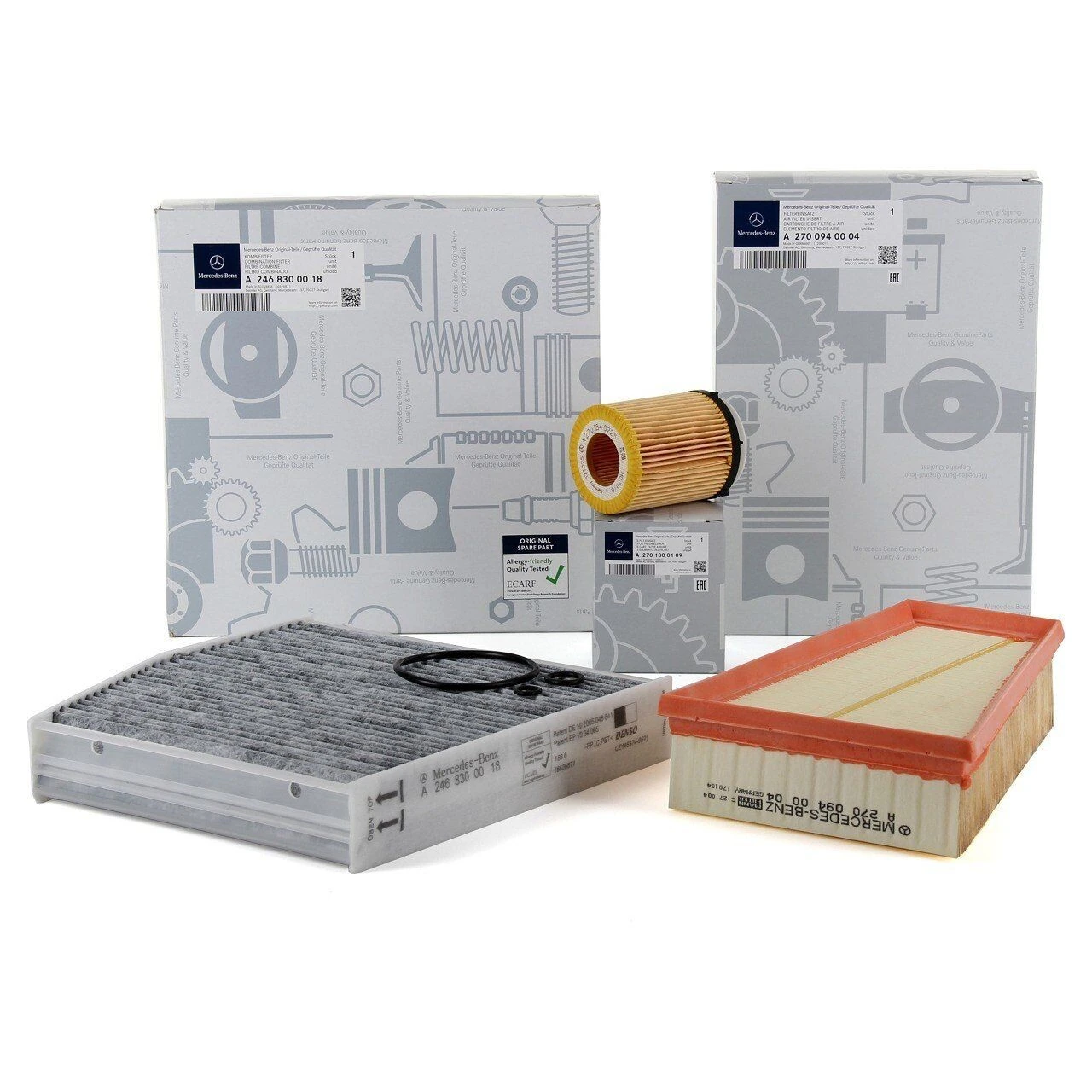 Mercedes W205 Kasa C180 274 Motor Periyodik Bakım Filtre Seti Orijinal