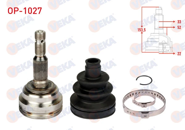 VEKA OP-1027 | Aks Kafası Sol-Sağ On Dıs Opel Astra G (F69) 1.6