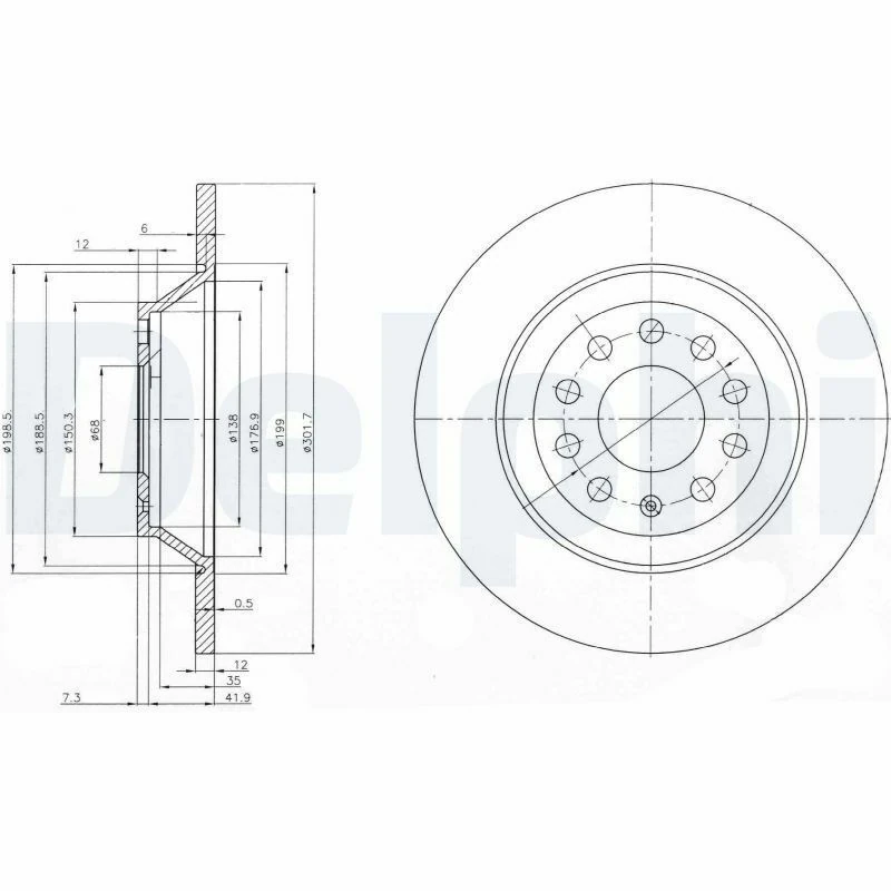 DELPHI BG3956C | Disk Arka 01-11 Aı.A6 Kaplamalı | 1 Adet