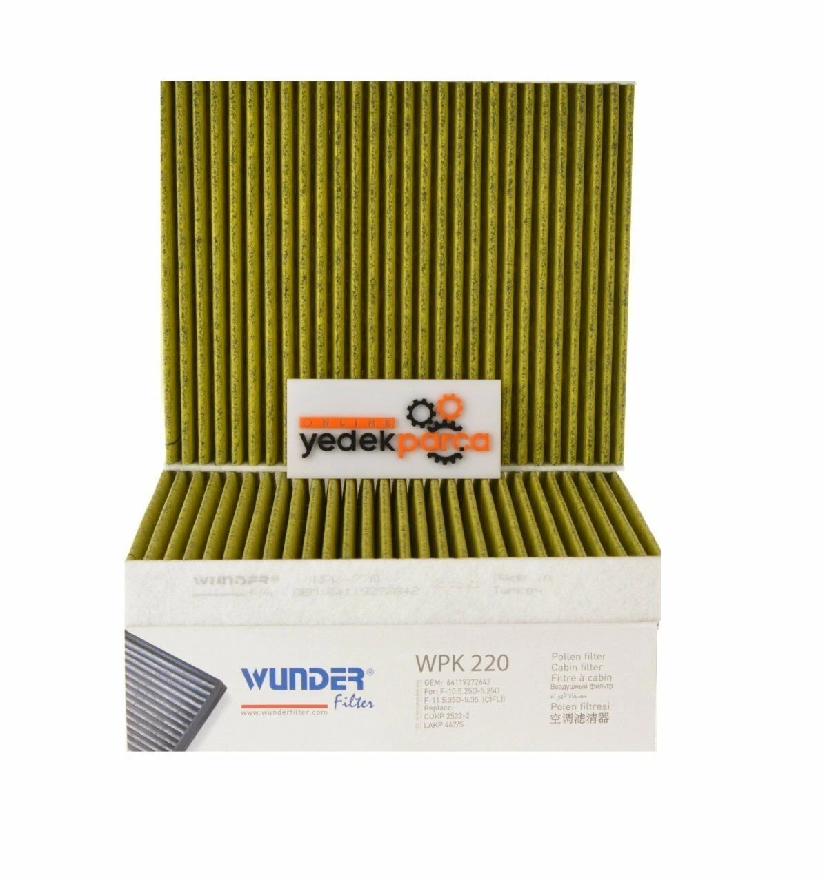 WUNDER WPK220 | Bmw 5 Seri F10 Kasa Karbonlu Klima Polen Filtresi Çiftli