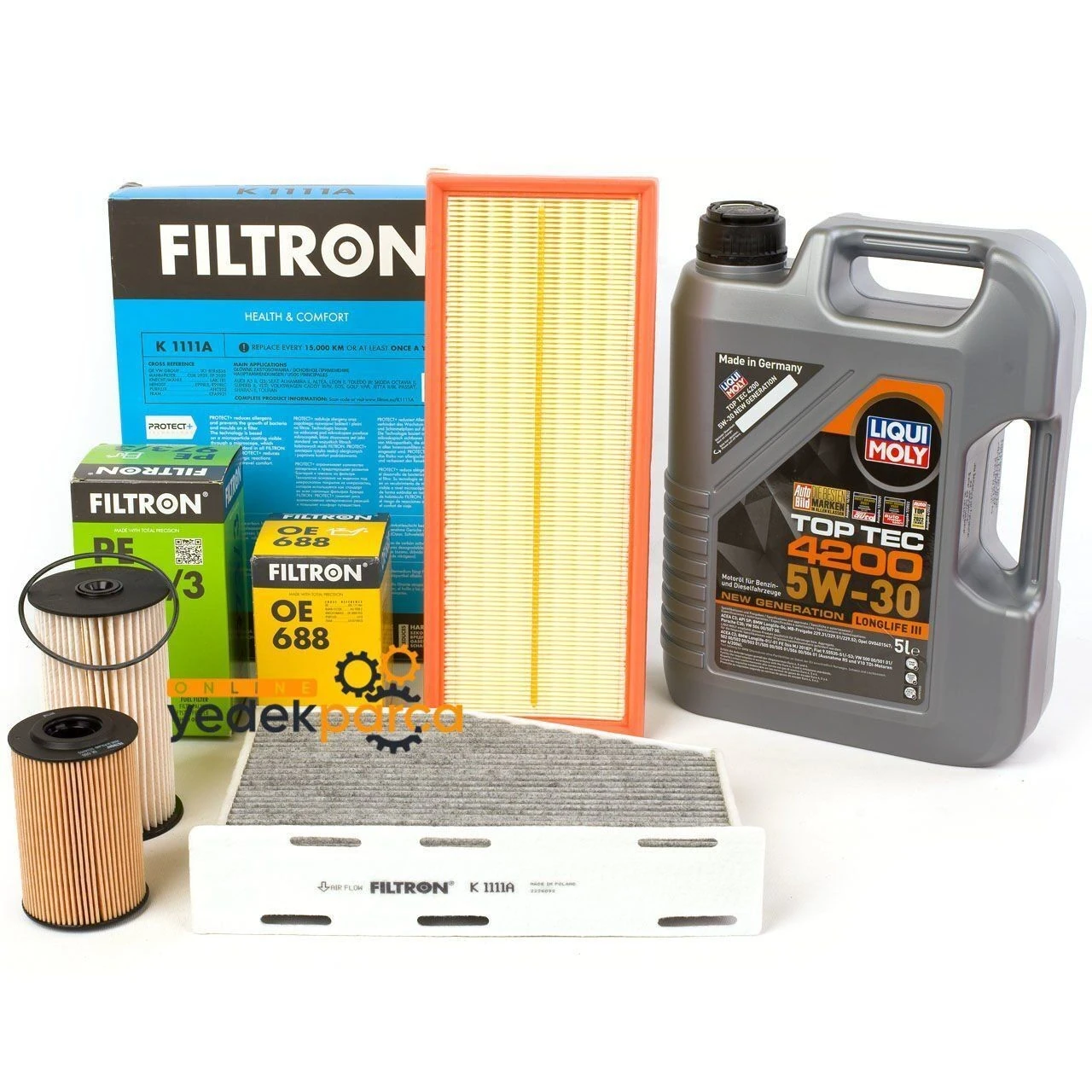 Volkswagen Passat 1.6 TDI / 2.0 TDI BlueMotion Dizel Bakım Seti Filtron Marka / Liqui Moly 5w30 5 Litre Motor Yağlı