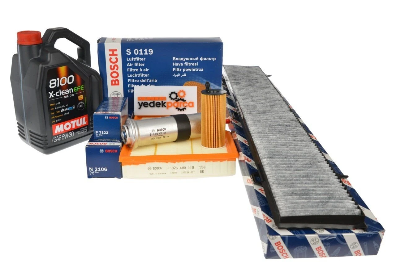 Bmw E90 320d N47 Motor 184 HP Periyodik Bakım Filtre Seti Bosch Marka Motul 5W30