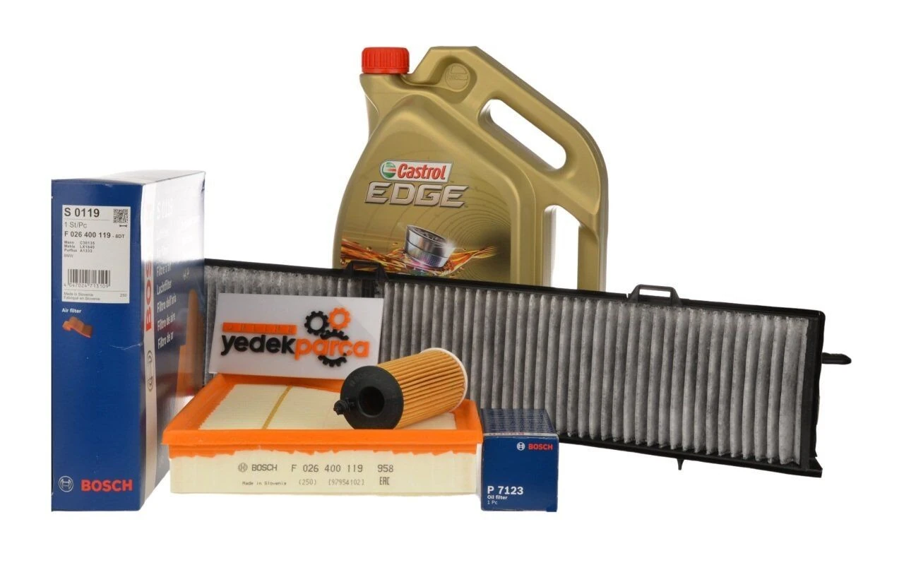 Bmw E90 320d N47 Motor 184 HP Periyodik Bakım Filtre Seti Bosch Marka Castrol 5w30 Yağ Mazotsuz