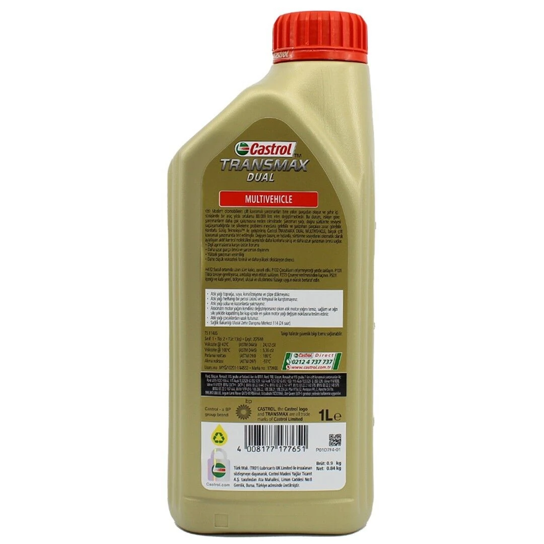 Castrol Transmax Dual 1 Lt Çift Kavramalı Şanzıman Yağı