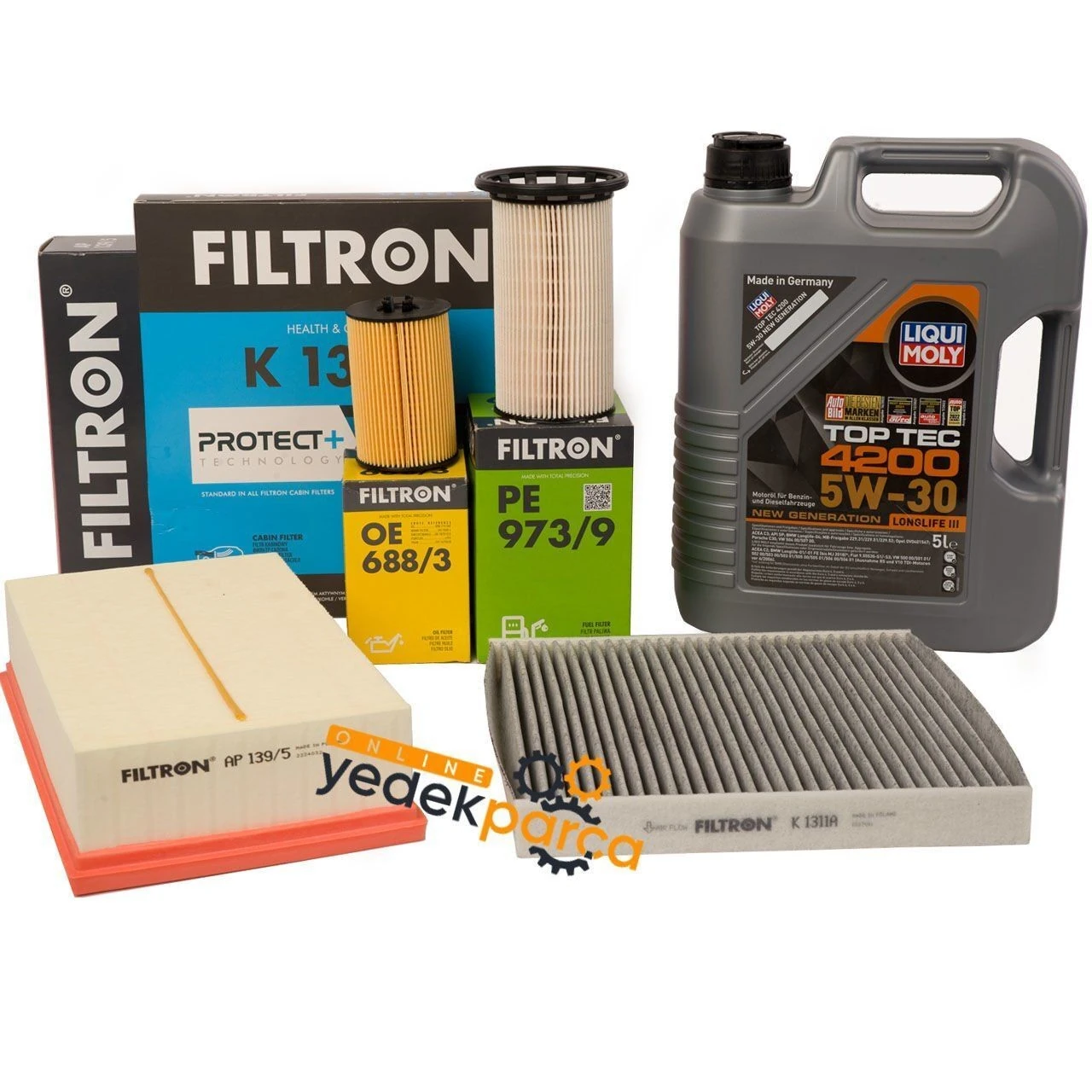 Skoda Octavia 2013 Sonrası 1.6 Dizel Periyodik Bakım Filtre Seti Filtron Marka / Liqui Moly 5w30 5 Litre Yağlı