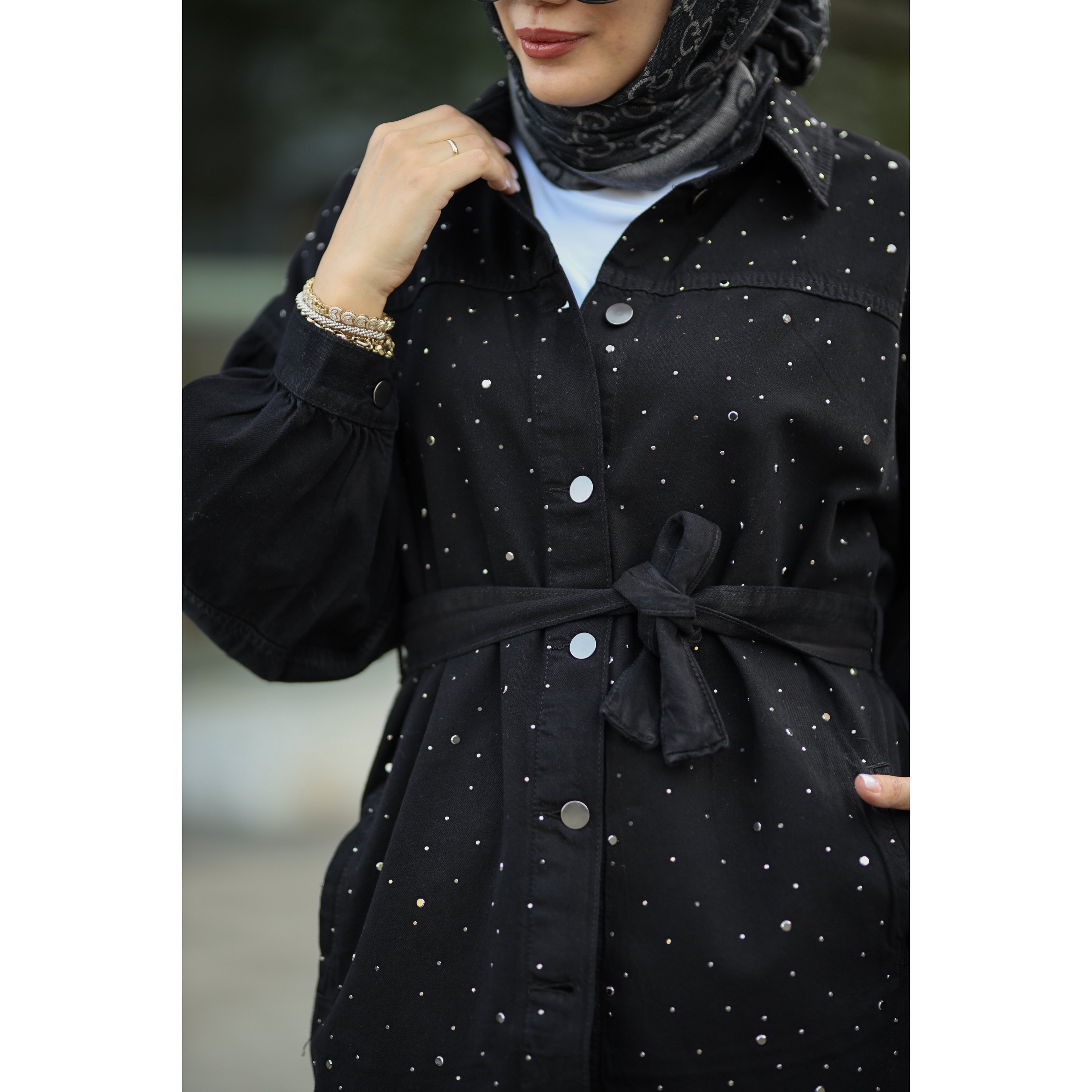 Kuşaklı Denim Takım