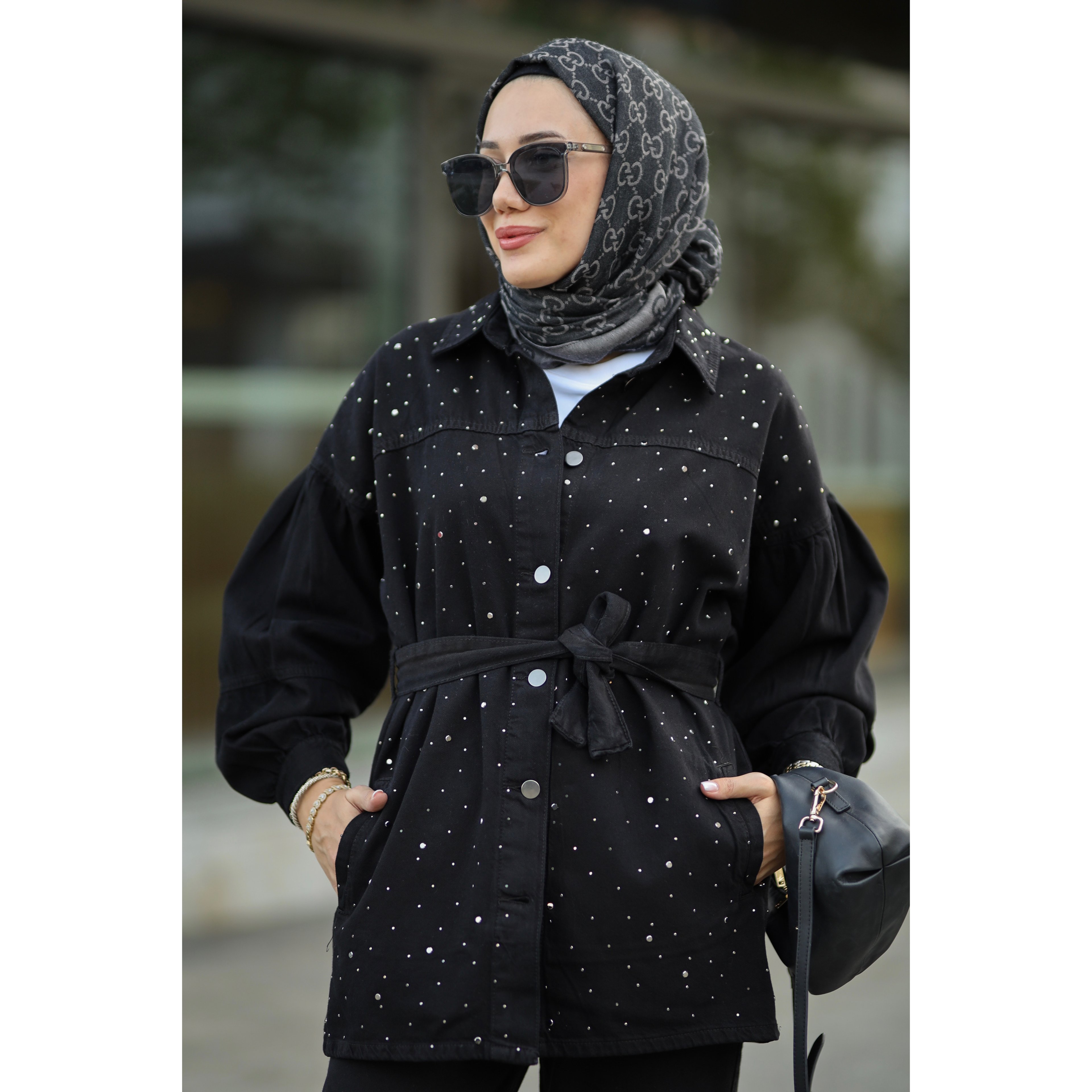 Kuşaklı Denim Takım