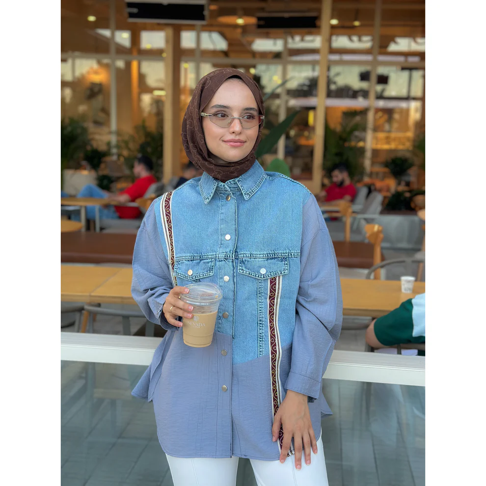 Taşlı Viskon Gömlek