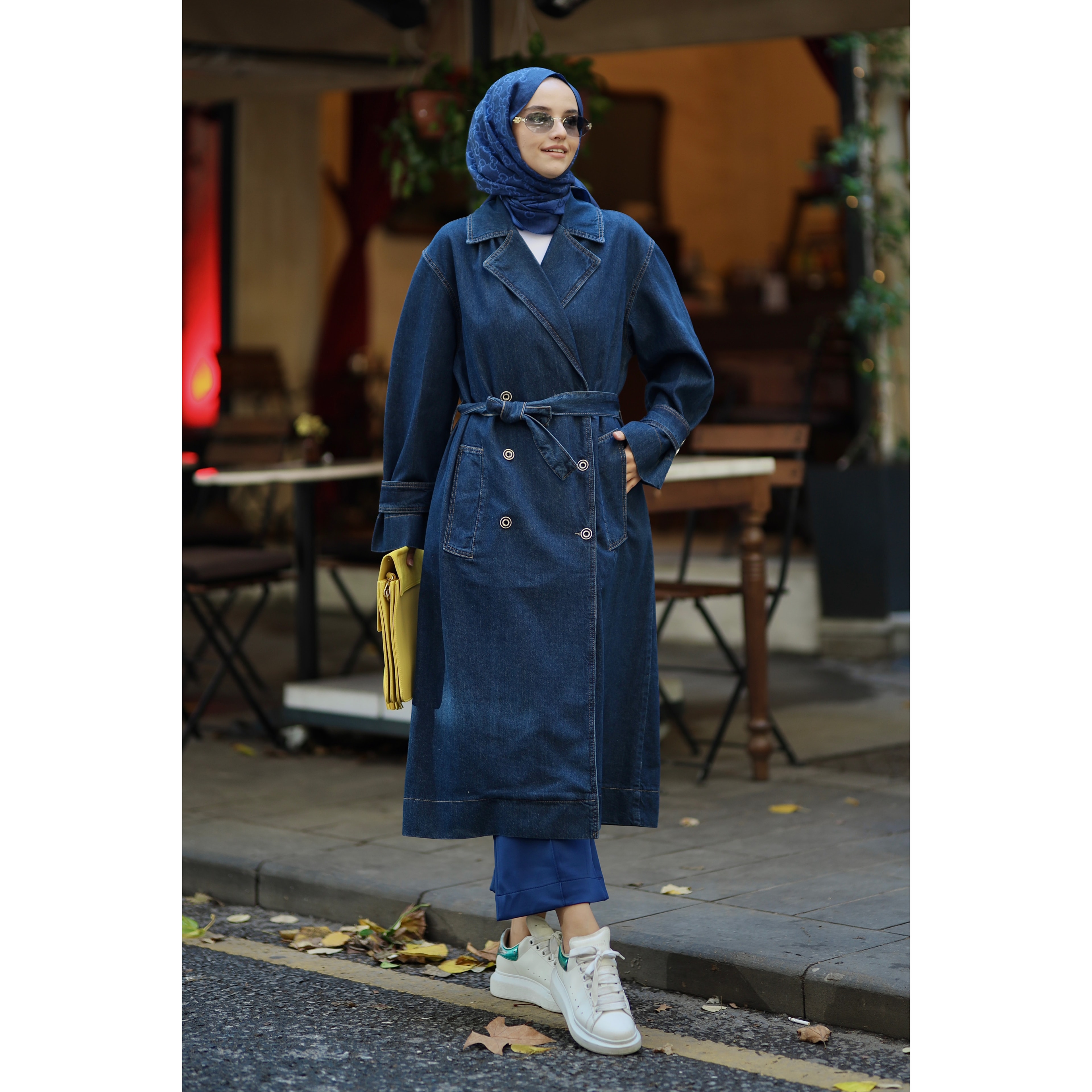 Denim Premium Trençkot - Saks