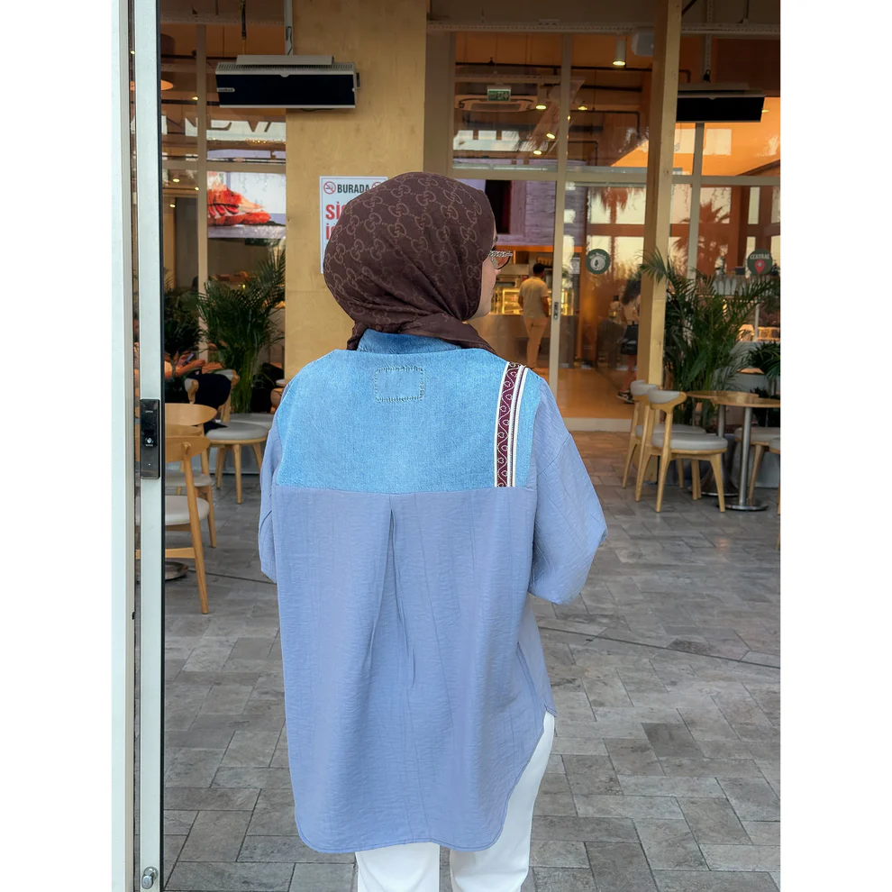 Taşlı Viskon Gömlek