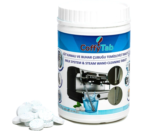 CoffyTab Süt Kanalı ve Buhar Çubuğu Temizleyici Tableti (600 gr.) 5gr x 120 Tablet