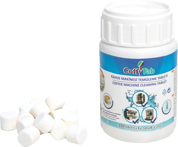 CoffyTab Kahve Makinesi Temizleme Tableti - 1 gr x 100 Tablet