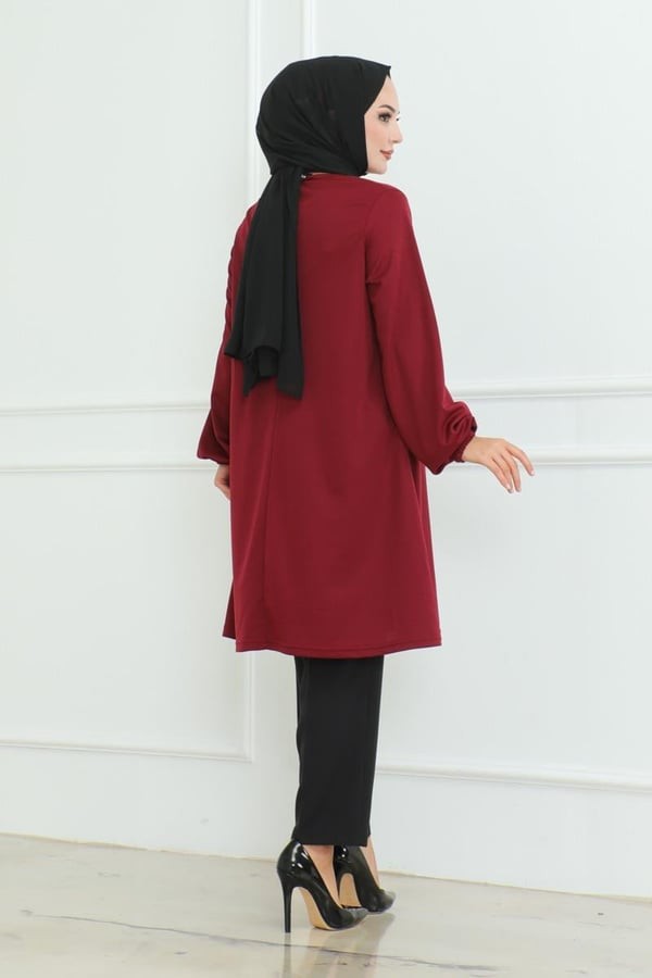 Oversize Tunik - Bordo