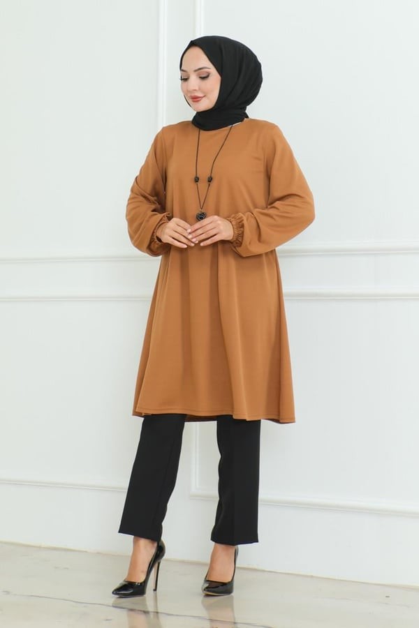 Oversize Tunik - Taba