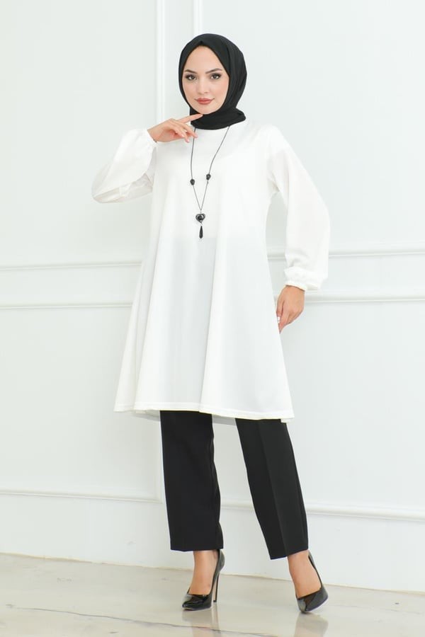 Oversize Tunik - Beyaz