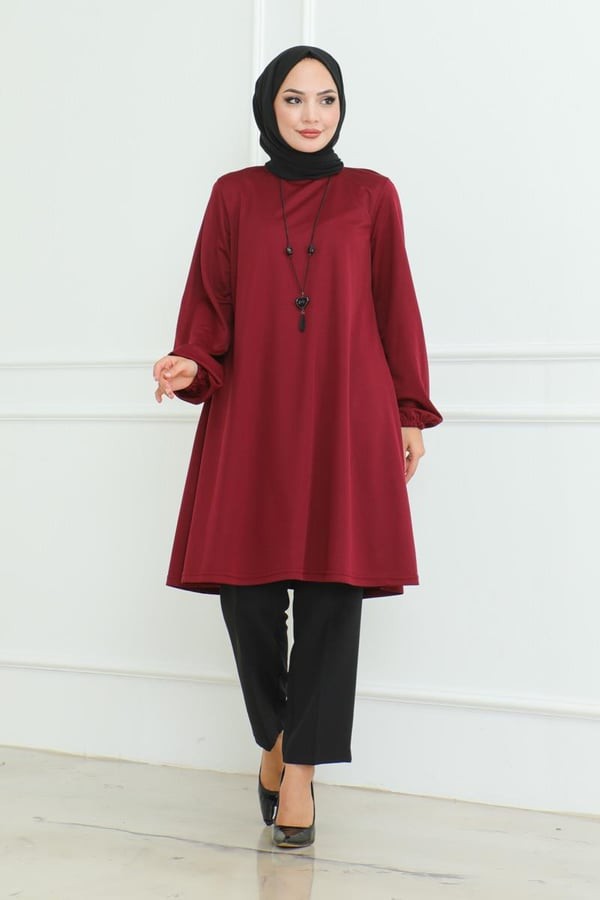 Oversize Tunik - Bordo