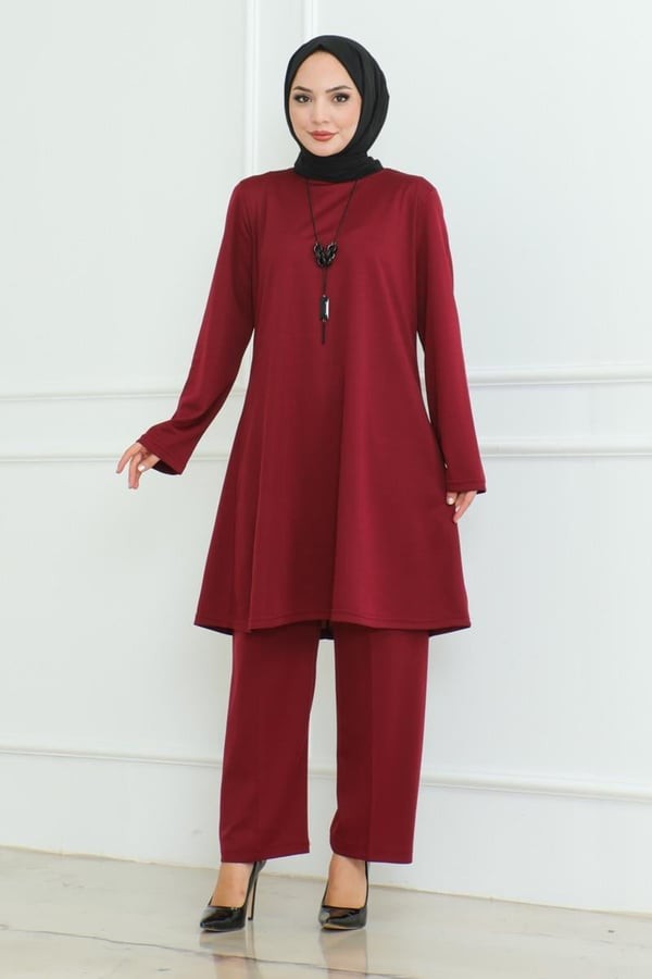 Oversize Takım - Bordo