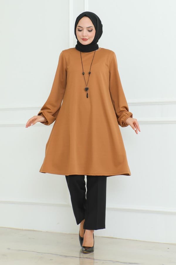 Oversize Tunik - Taba