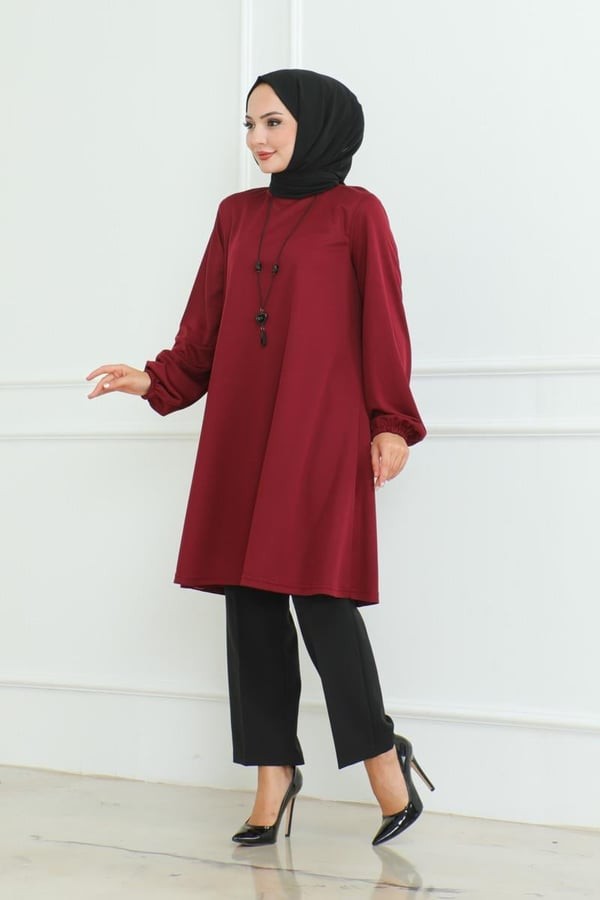 Oversize Tunik - Bordo