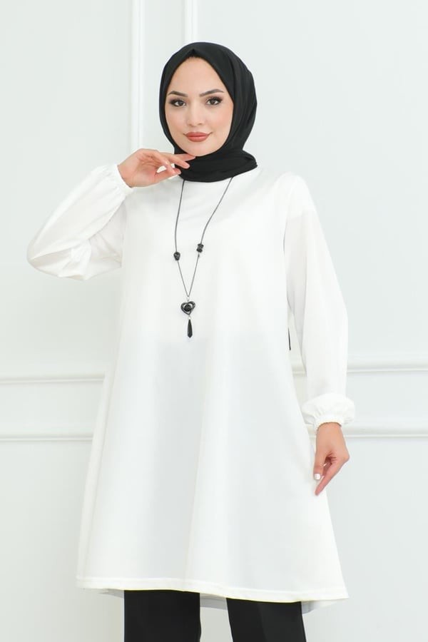 Oversize Tunik - Beyaz