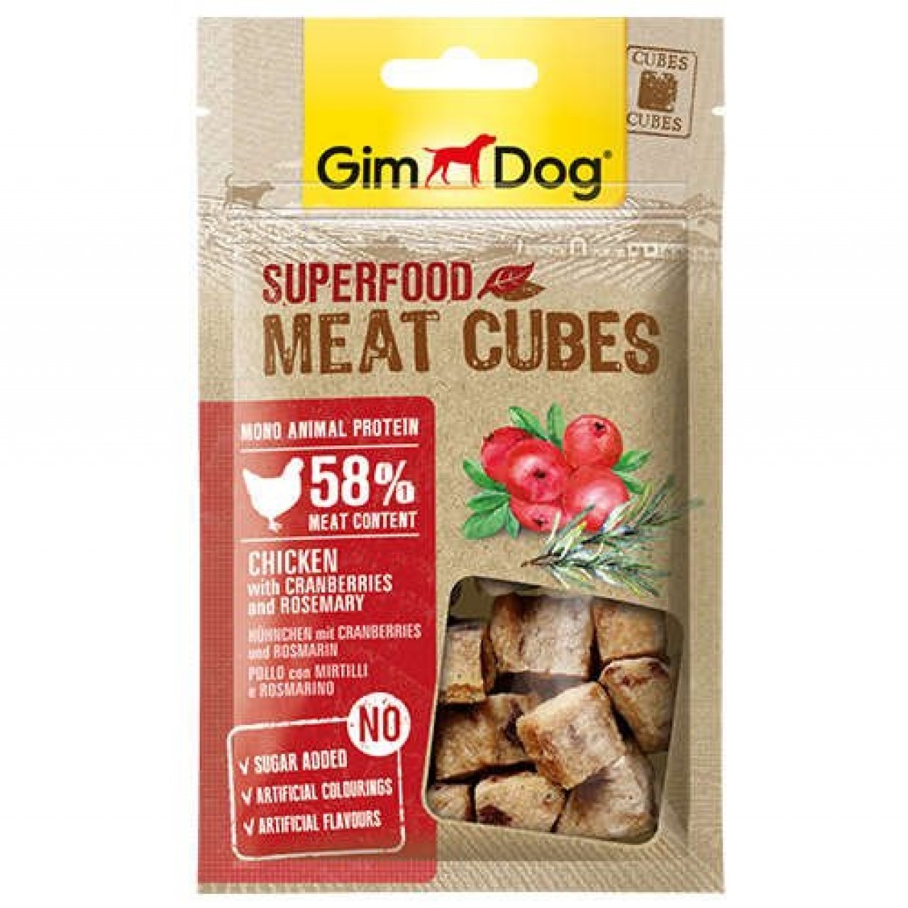 GİMDOG MEATCUBES TAVUK KIZILCIK BİBERİYE ÖDÜL 40 G
