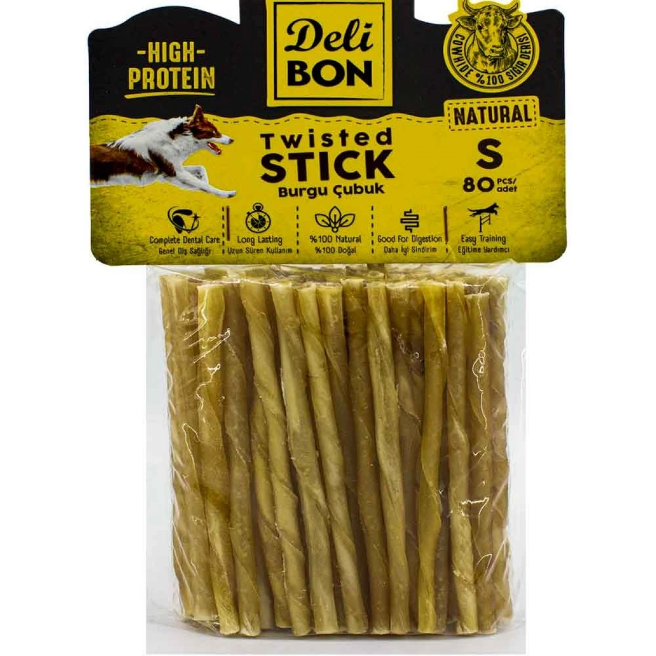 DERİ BURGU ÇUBUK İNCE BOY 80Lİ NATUREL