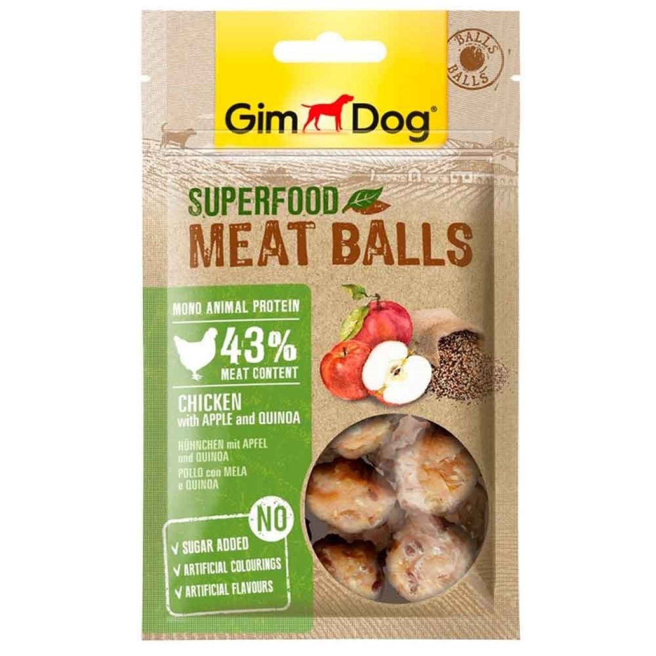 GİMDOG MEATBALLS TAVUK ELMA KİNOA 70 G