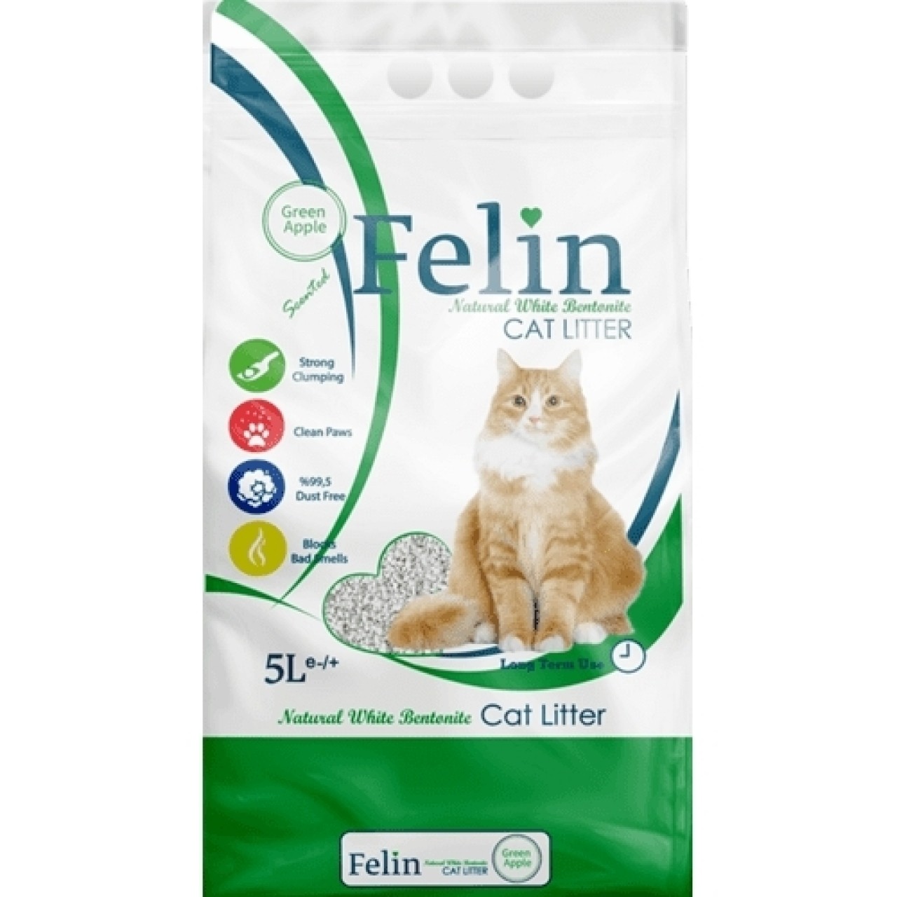 FELİN CATLİTER YEŞİL ELMA 5 LT