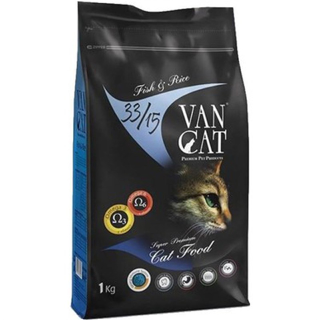 VANCAT BALIKLI PİRİNÇLİ YETİŞKİN KEDİ MAMASI 1 KG