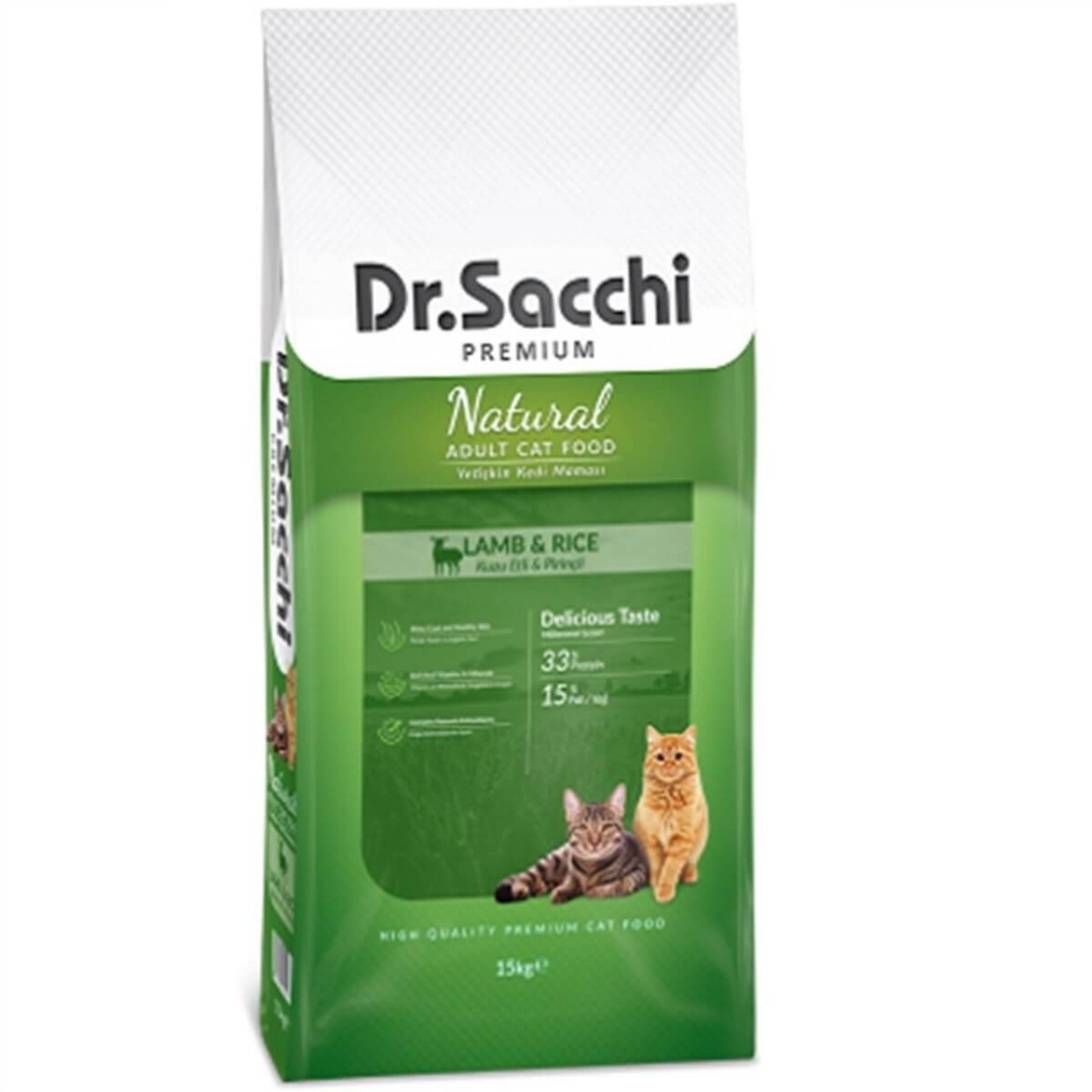 DR.SACCHİ PREMİUM KUZU ETLİ KEDİ MAMASI 15 KG