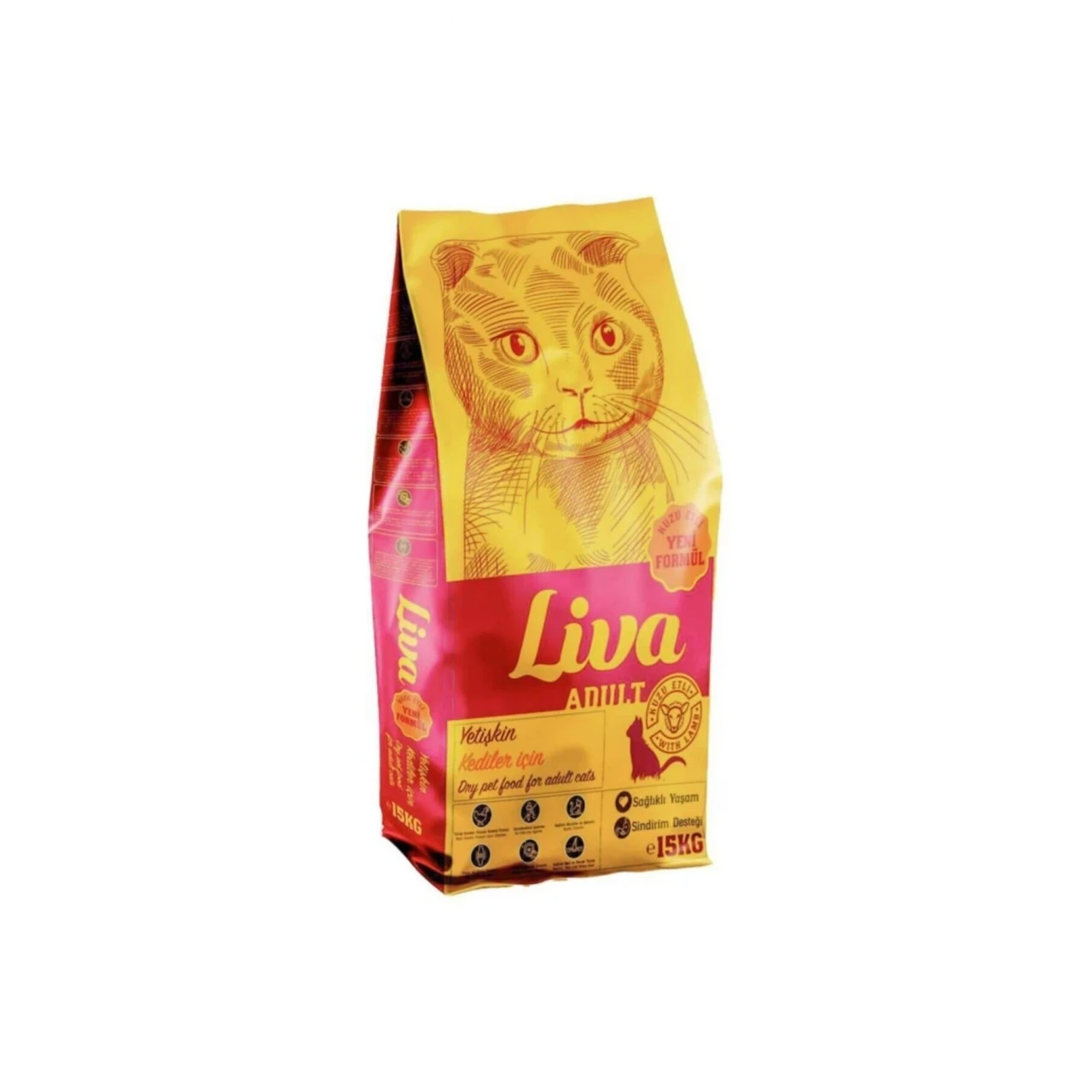 LİVA KUZULU YETİŞKİN KEDİ MAMASI 15 KG