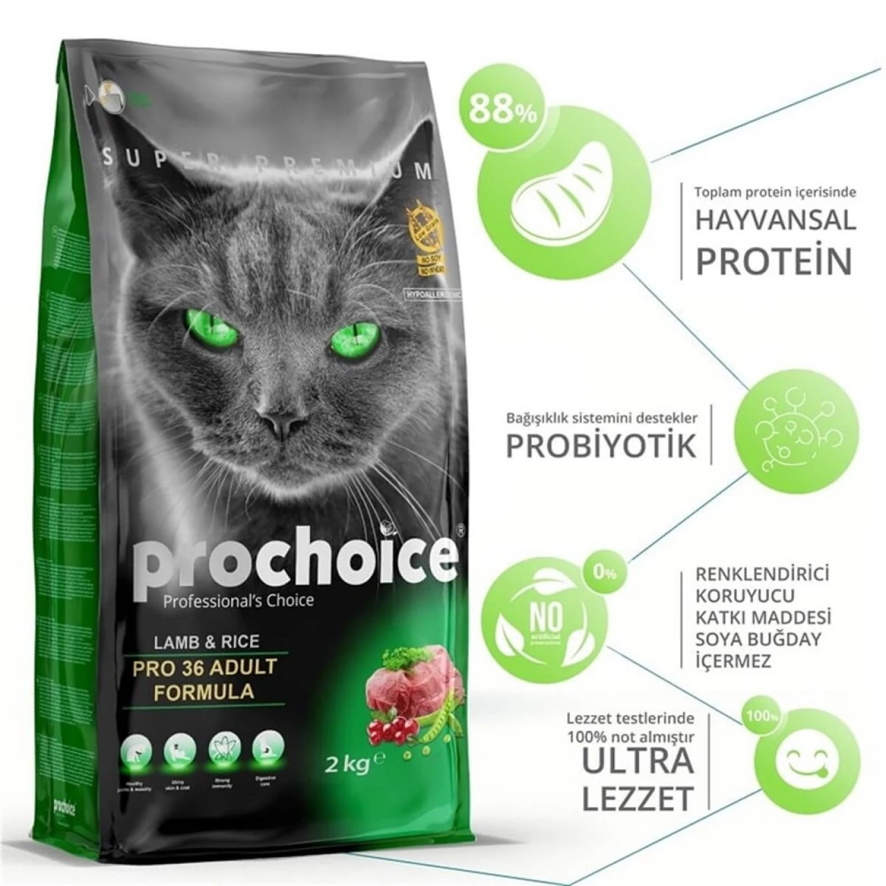 PROCHOİCE CAT LAMB&RİCE 2 KG