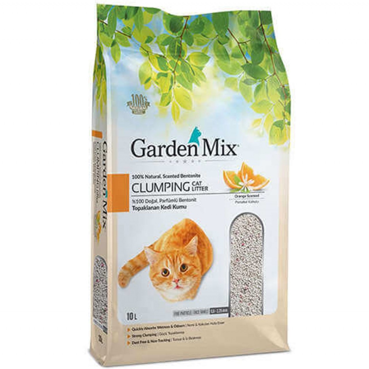 GARDENMİX PORTAKAL KOKULU İNCE KEDİ KUMU 10 LT.