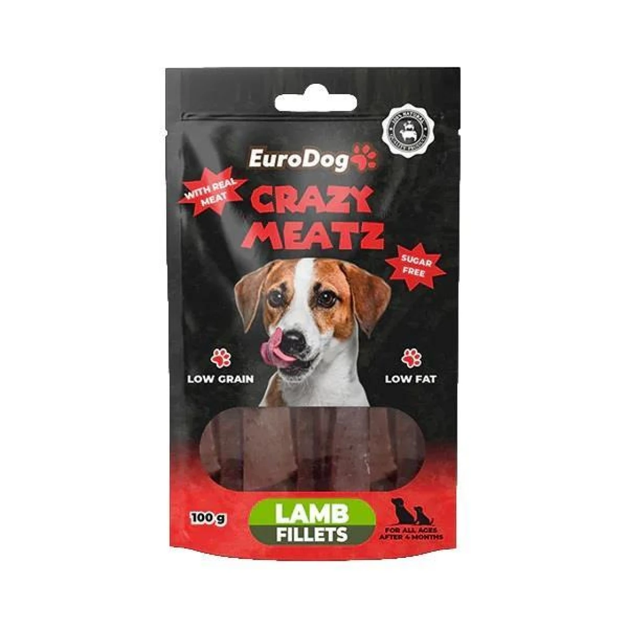 EURODOG CRAZY MEATZ LAMB FILLETS KÖPEK MAMASI 100G