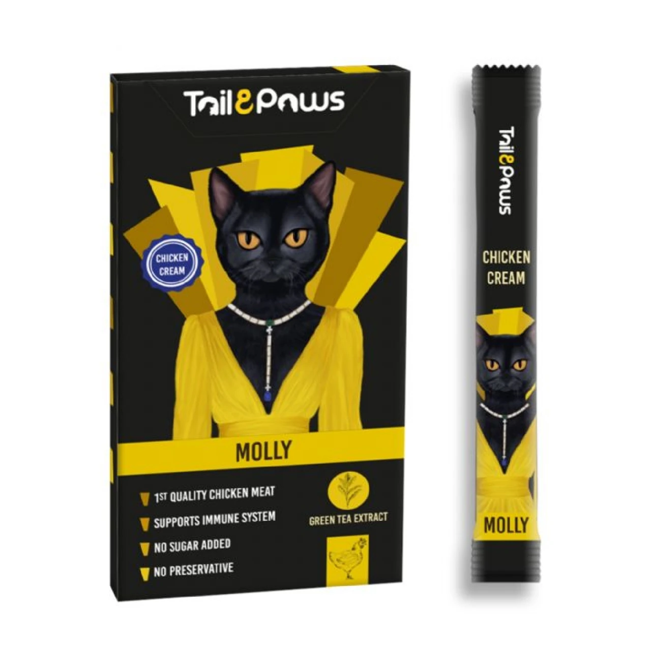 MOLLY CHİCKEN KEDİ ÖDÜLÜ TAİL&PAWS 15G*5