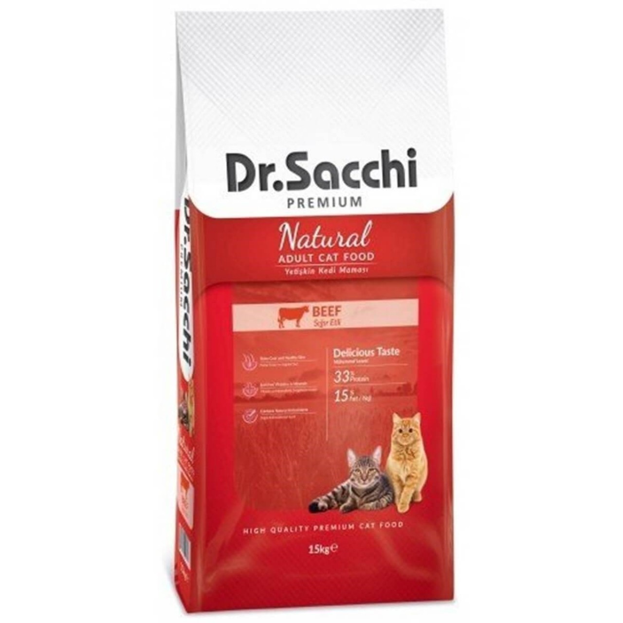 DR.SACCHİ PREMİUM BİFTEKLİ KEDİ MAMASI 15 KG